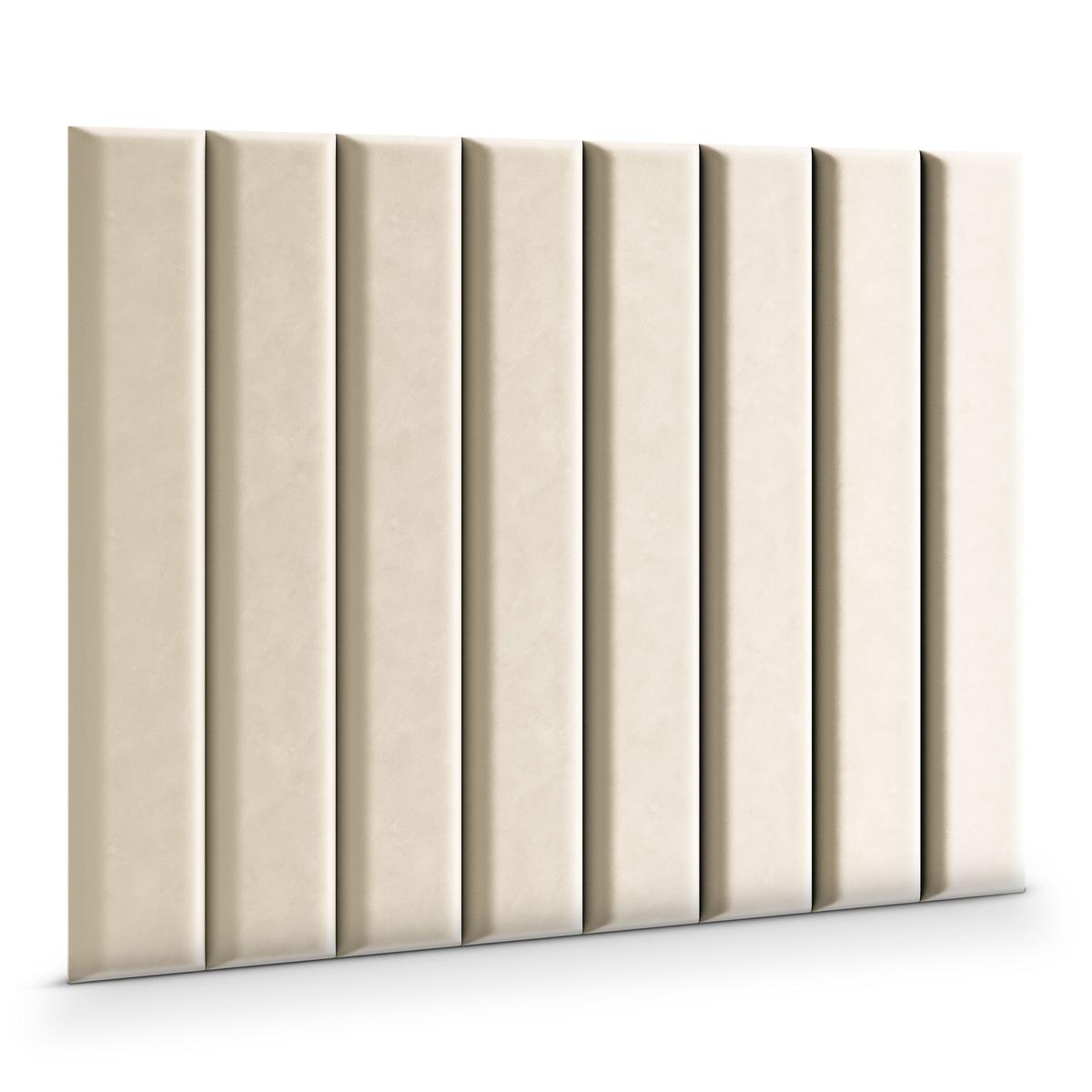  Panele tapicerowane 90x15 cm na ścianę magic velvet kremowy