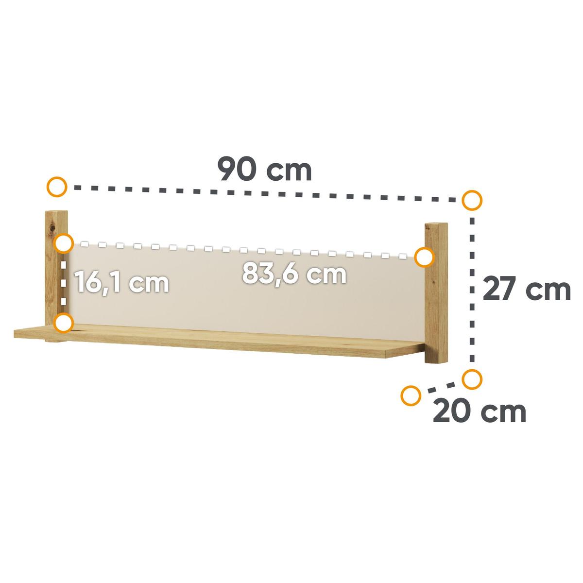 Półka wisząca Lenny 90 cm do salonu sypialni pokoju beżowy nr. 3