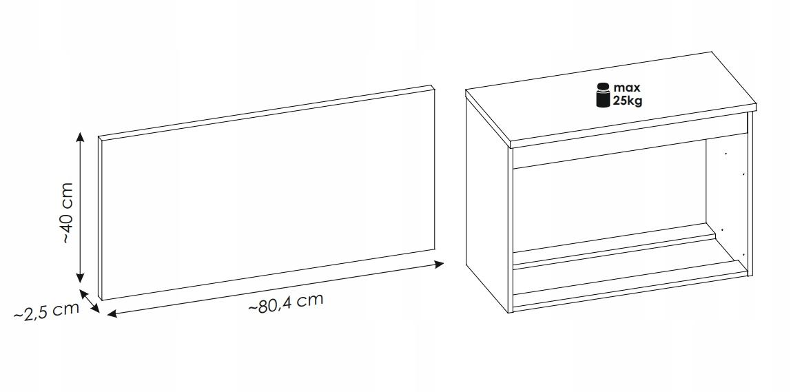 Szafka NOVA 80 cm pod umywalkę do łazienki z blatem kaszmirowa dąb coast evoke nr. 9