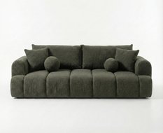 Kanapa z funkcją spania Mediolan 250x112x90 cm LOOP rozkładana trzyosobowa zieleń - Miniaturka zdjęcia nr 3