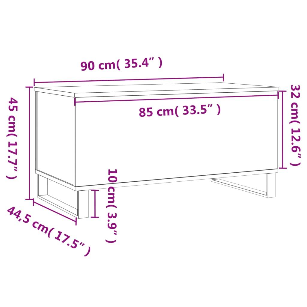 Stolik kawowy 90x44,5x45 cm z ukrytym schowkiem pod rozkładanym blatem czarny do salonu nr. 11