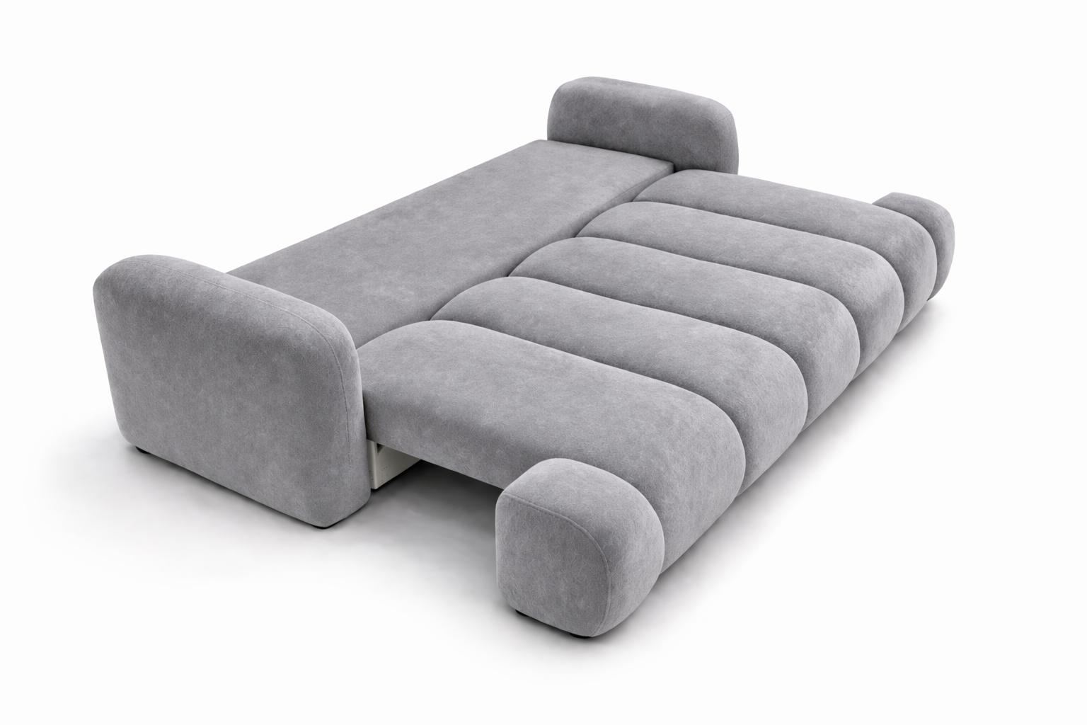 Kanapa rozkładana trzyosobowa Mediolan 250 cm BLUVEL 03 sofa z funkcją spania szary velvet nr. 5