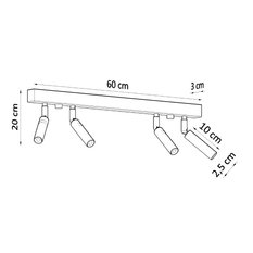 Plafon EYETECH 4 biały 20x3x60cm nowoczesna lampa G9 do salonu - Miniaturka zdjęcia nr 4