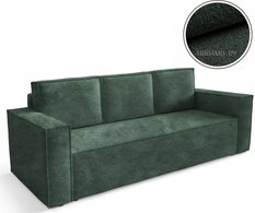 Kanapa CORDA 248x96x93 cm sofa z funkcją spania automat i pojemnik BOUCLE zielona do salonu - Miniaturka zdjęcia nr 1