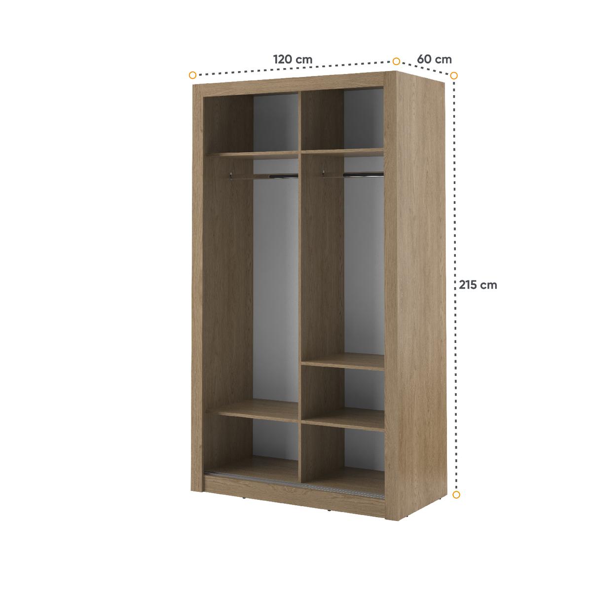 Szafa z lustrem Arti 120 cm do sypialni przedpokoju garderoby dąb shetland nr. 6