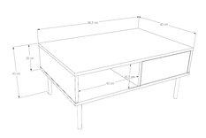 Stolik kawowy NOMI 90x60x43 cm do salonu biura czarne nogi biały - Miniaturka zdjęcia nr 3