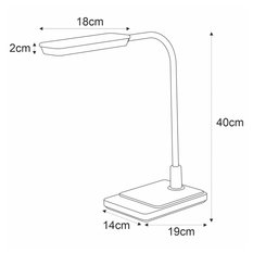 Lampka biurkowa K-BL1027 IKA 14x40x19 cm do salonu lub pokoju czarny - Miniaturka zdjęcia nr 2