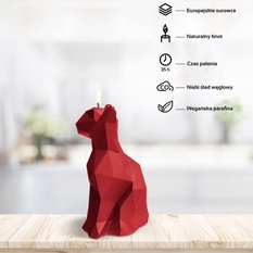 Świeca Cat Low-Poly Red - Miniaturka zdjęcia nr 2