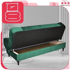 Wersalka SARA 200x95 cm butelkowa zieleń rozkładana kanapa z pojemnikiem sofa do salonu Monolith - Miniaturka zdjęcia nr 6