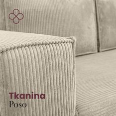 Kanapa rozkładana Verona 248x52x93 cm wersalka z funkcją spania i pojemnikiem sprężyny bonell sztruks beżowa do salonu - Miniaturka zdjęcia nr 6