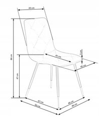 Krzesło tapicerowane K438 45x50x86 cm do jadalni salonu welur złoty ciemnozielony - Miniaturka zdjęcia nr 8