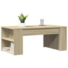  Stolik kawowy 102x55x42 cm z przestronnymi przegrodami dąb sonoma do salonu - Miniaturka zdjęcia nr 1