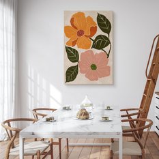 Obraz Na Płótnie Polne Kwiaty Maki Natura Rośliny Liście Styl Boho 80x120cm - Miniaturka zdjęcia nr 4