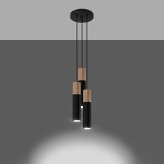 Lampa wisząca PABLO 3P czarna 100x20x20cm nowoczesna G10 do salonu - Miniaturka zdjęcia nr 3