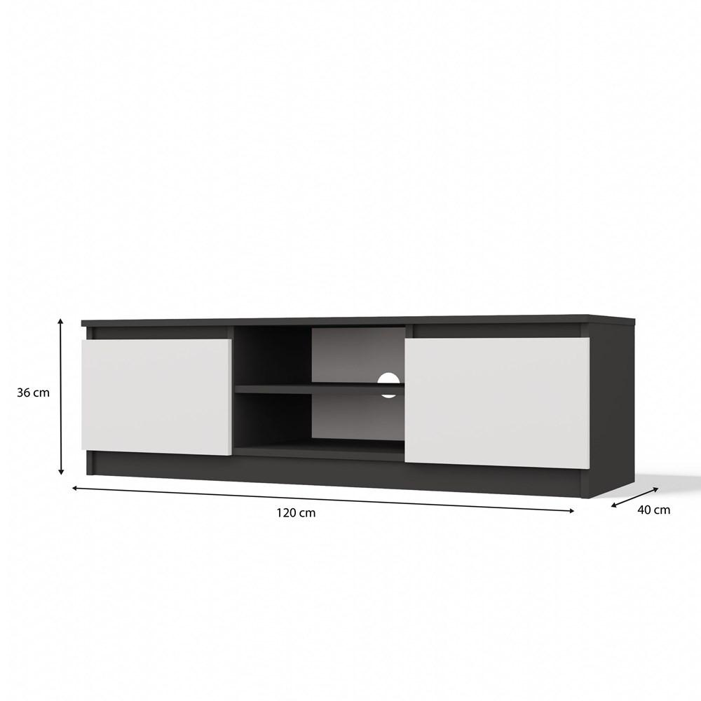 Szafka RTV Malwa 36x120x40 cm stolik pod telewizor antracyt biały nr. 5