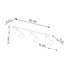 Plafon WINX 3 czarny/miedź 18.5x6x45cm nowoczesna lampa GU10 do salonu  - Miniaturka zdjęcia nr 9