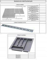 Szafka kuchenna dolna 60x57x215 cm zabudowa lodówki z regulowanymi nóżkami antracyt do kuchni - Miniaturka zdjęcia nr 10