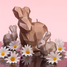 Świeca Rabbit Low-Poly Silver Small - Miniaturka zdjęcia nr 8