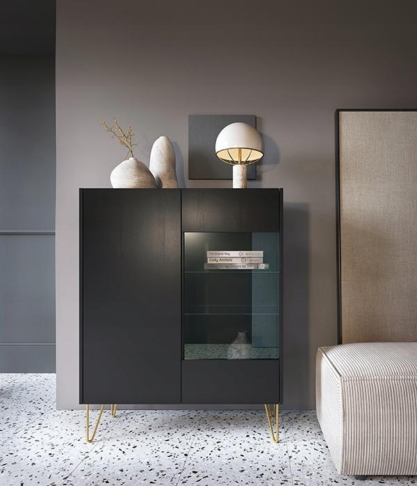 Witryna WT97 system HARMONY czarny grafit / marmur royal nr. 5