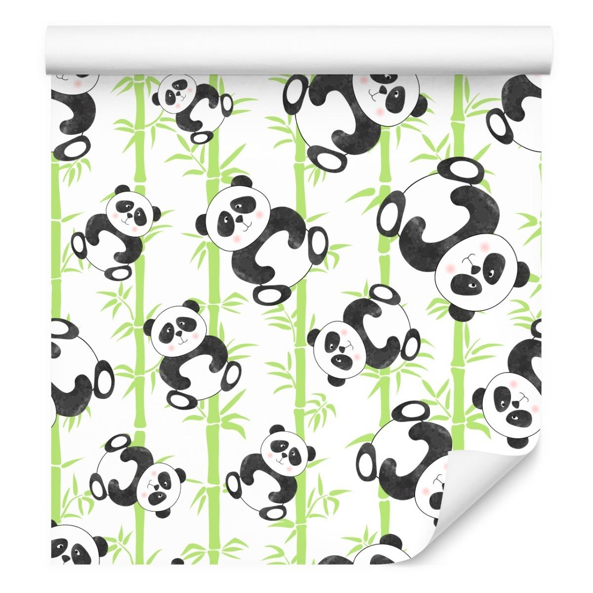 Tapeta Dla Dzieci Misie PANDA Bambus Liście Natura 53x1000  nr. 4