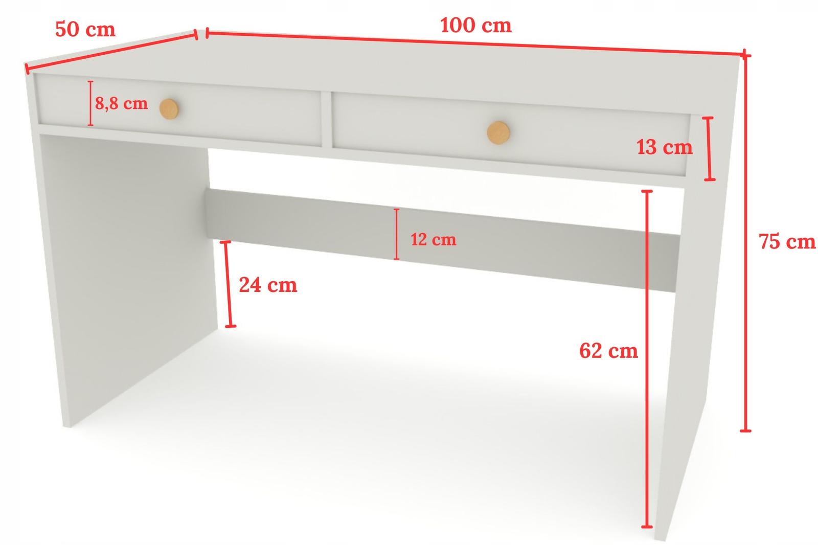 Toaletka biurko MONODIS 120x75x50 cm do sypialni dąb artisan front biały nr. 5