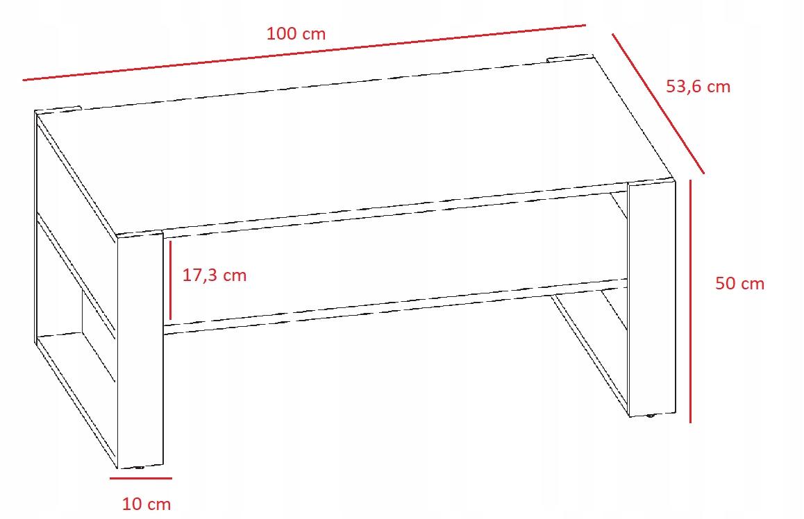 Stolik kawowy Kaja 100 cm ława prostokątny dąb czarny  nr. 3