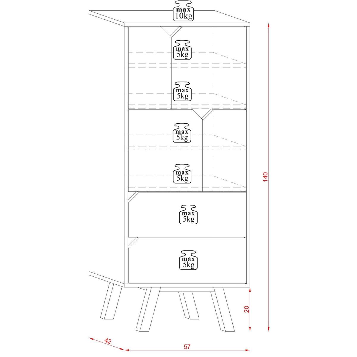 komoda Tokio 57 cm do sypialni salonu le craft biały mat nr. 3