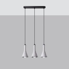 Lampa wisząca REA 3L beton 110x12x46cm nowoczesna E14 do salonu - Miniaturka zdjęcia nr 2