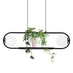 Lampa wisząca K-4961 FINESTRA 93x80x26 cm z kwietnikiem do salonu lub pokoju czarny/biały matowy - Miniaturka zdjęcia nr 1