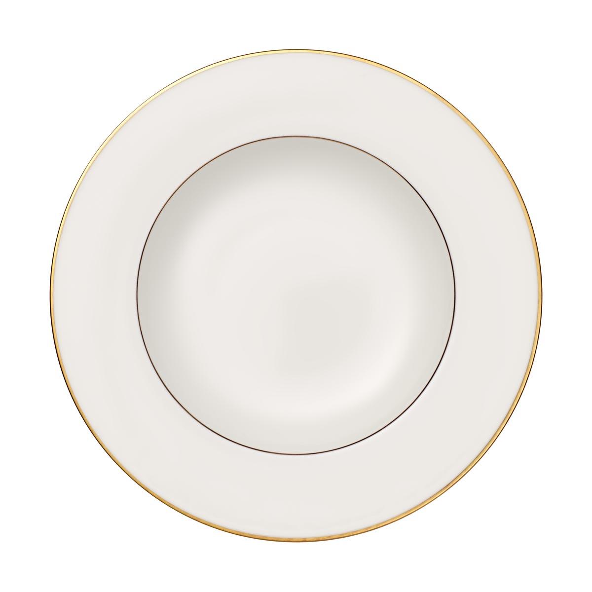 Talerz obiadowy 24 cm głęboki Anmut Gold Villeroy & Boch biały do jadalni