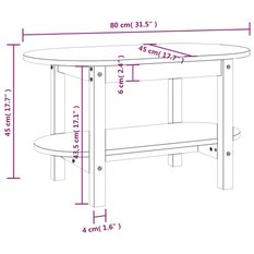 Stolik kawowy 80x45x45 cm z praktyczną półką lite drewno sosnowe szary do salonu - Miniaturka zdjęcia nr 8