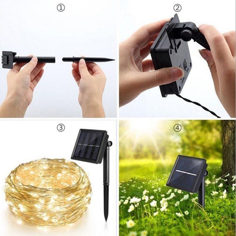 Girlanda ogrodowa 10m lampki ledowe solarne do ogrodu  nr. 6