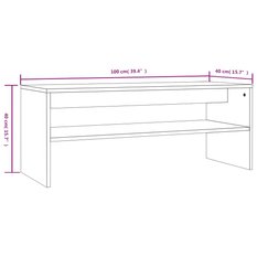 Stolik kawowy 100x40x40 cm stabilny przydymiony dąb do salonu - Miniaturka zdjęcia nr 7