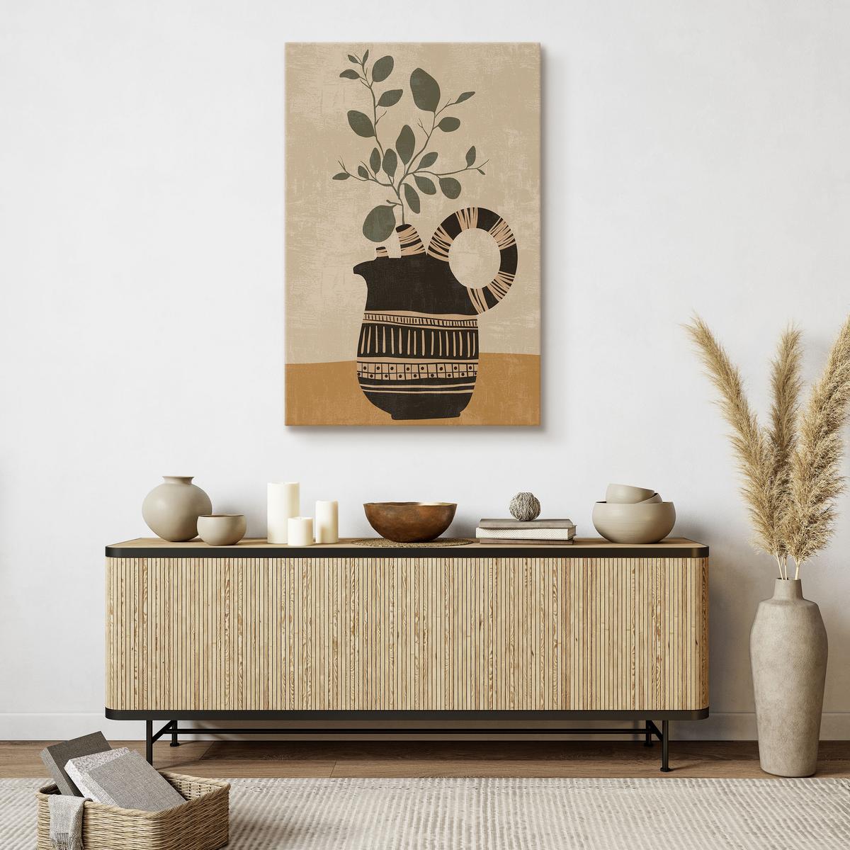 Duży Obraz Liście Gałązki Martwa Natura Minimalizm Styl Boho 80x120cm nr. 7