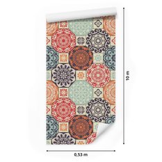 Tapeta kolorowe ornamenty w stylu retro, styl nowoczesny  - Miniaturka zdjęcia nr 2