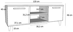 Szafka RTV Klara 150x40x46,6 cm pod telewizor z szufladami i półkami dąb artisan i czarny do salonu - Miniaturka zdjęcia nr 3