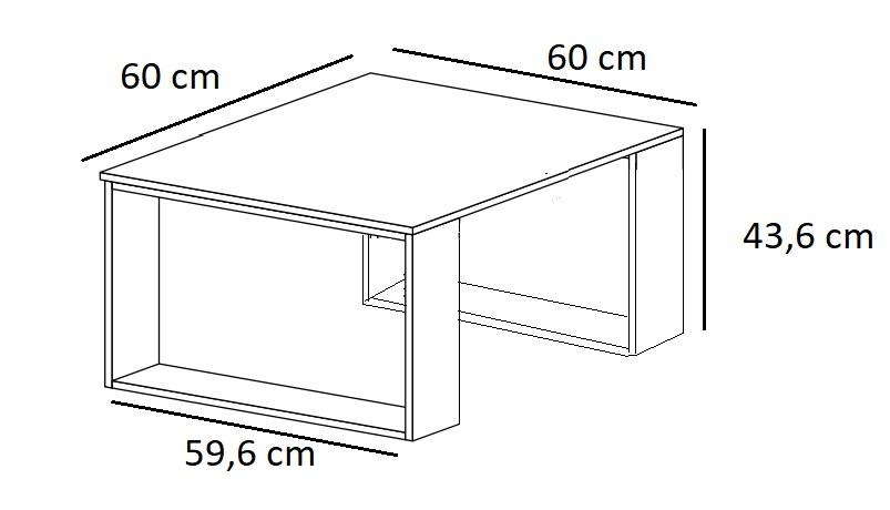 Stolik kawowy Bilbo 60 cm ława do salonu beton biały nr. 3