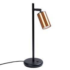 Lampa biurkowa WINX 44x15x13 cm lampka na biurko tuba czarny miedź GU10 do biura pokoju - Miniaturka zdjęcia nr 1