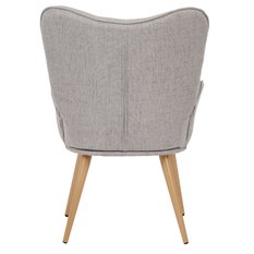 Fotel VIA tapicerowany wypoczynkowy 69x63x89 cm do salonu biura nogi dąb, jasnoszary - Miniaturka zdjęcia nr 7