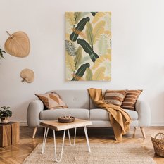 Obraz Na Płótnie Liście Bananowe Rośliny Tropikalne Styl Boho 80x120cm - Miniaturka zdjęcia nr 3