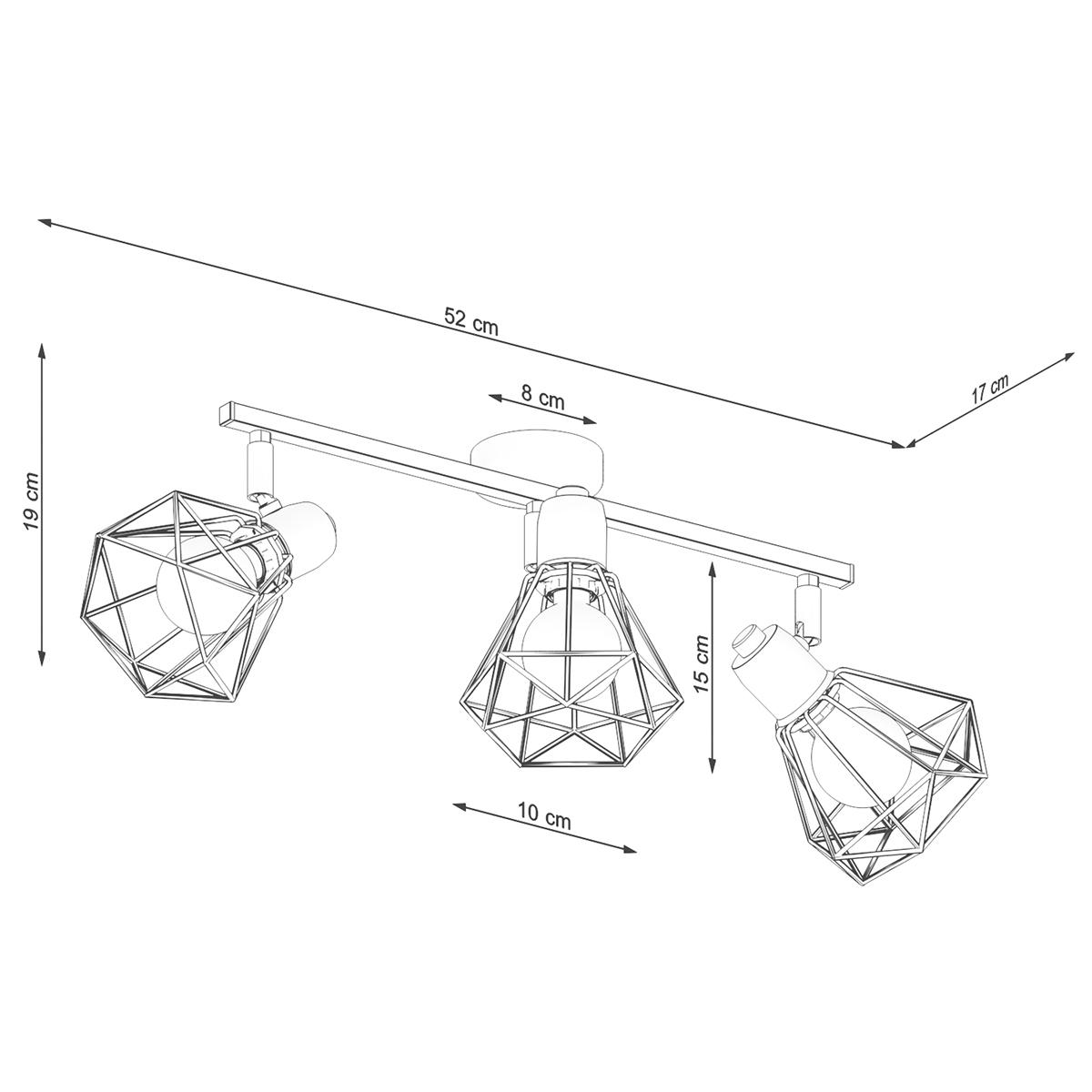 Plafon ARTEMIS 3 czarny 19x17x52cm E14 nowoczesna lampa do salonu nr. 5