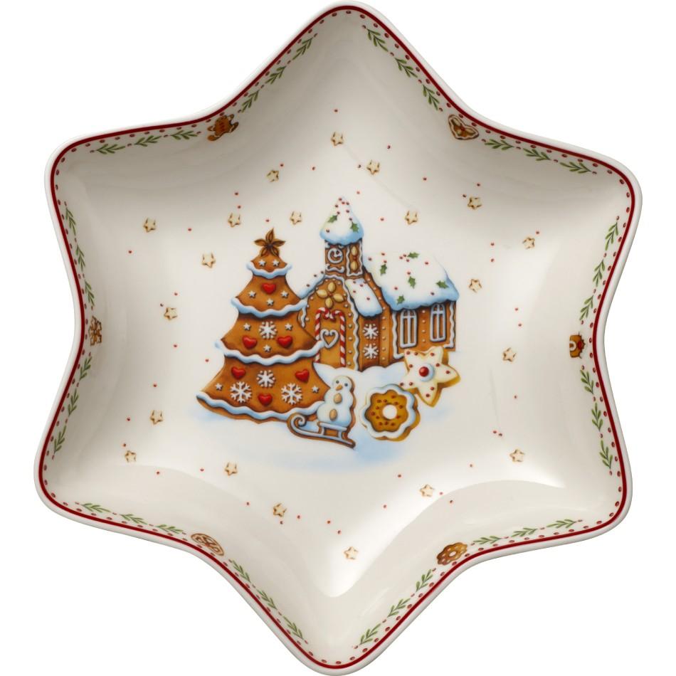 Miska 24,5 cm gwiazda Piernikowa wioska Winter Bakery Delight Villeroy & Boch biała do jadalni