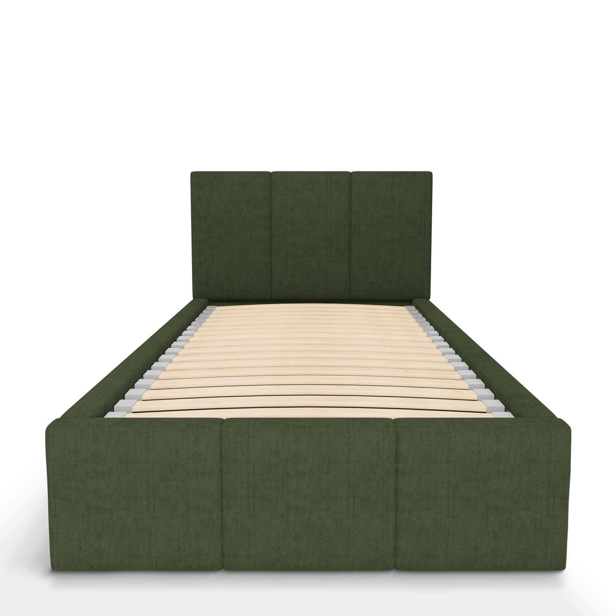 Łóżko Pojedyncze 90x200cm łóżko tapicerowane z pojemnikiem khaki do sypialni wezgłowie 120 cm nr. 7