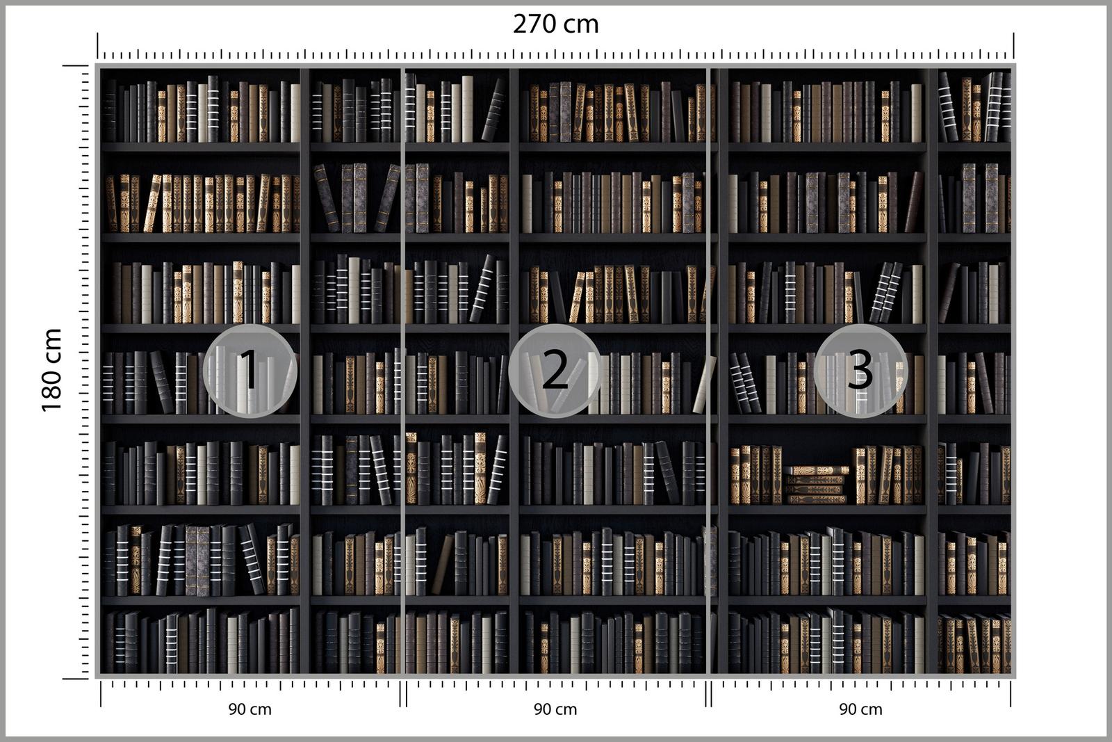 Fototapeta Do Biura BIBLIOTECZKA Styl Vintage Książki Efekt 3D nr. 2