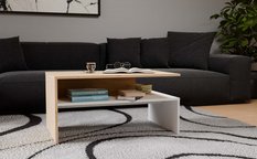 Stolik kawowy ława Boston 45x90x60 cm do salonu dąb artisan biel - Miniaturka zdjęcia nr 2