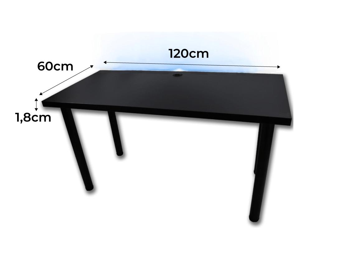 Biurko gamingowe model 2 Low 120x60x18 cm czarne przepust do pokoju gracza nr. 3