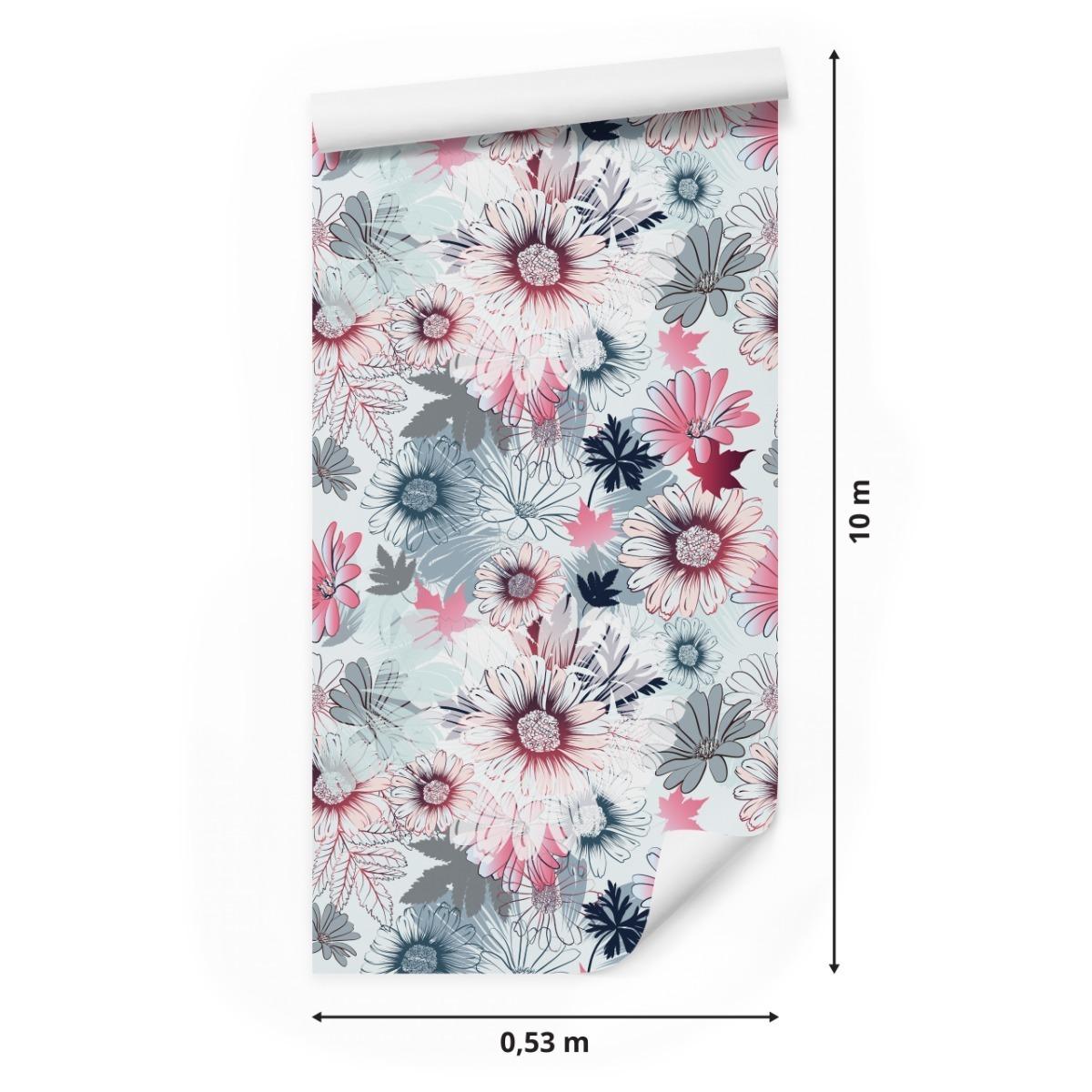 Tapeta Kolorowe Wiosenne KWIATY Natura Do Salonu 53x1000  nr. 2