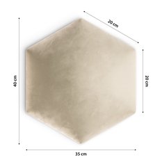 Panele tapicerowane 35x40 cm hexagon magic velvet kremowy - Miniaturka zdjęcia nr 4