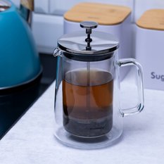 Szklany ZAPARZACZ TŁOKOWY Do HERBATY Ziół KAWY French Press 600ml 7685 - Miniaturka zdjęcia nr 3