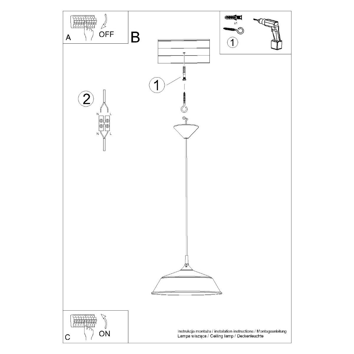 Lampa wisząca FRIKA biała 74x34x34cm nowoczesna E27 do salonu nr. 11